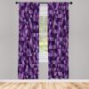 Ambesonne Modern Window Curtains, Jumble Colors Illustration of Oriental Floral Motif with Greenery Leaves, Lightweight Decorative 2-Panel Set & Rod Pocket, Pair of – 28″ x 63″, Pale Grey Multicolor(Purple Multicolor)
