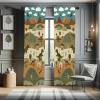 Ambesonne Modern Window Curtains, Jumble Colors Illustration of Oriental Floral Motif with Greenery Leaves, Lightweight Decorative 2-Panel Set & Rod Pocket, Pair of – 28″ x 63″, Pale Grey Multicolor(Khaki Salmon Redwood)