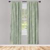 Ambesonne Modern Window Curtains, Jumble Colors Illustration of Oriental Floral Motif with Greenery Leaves, Lightweight Decorative 2-Panel Set & Rod Pocket, Pair of – 28″ x 63″, Pale Grey Multicolor(Sage Green)
