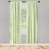 Ambesonne Modern Window Curtains, Jumble Colors Illustration of Oriental Floral Motif with Greenery Leaves, Lightweight Decorative 2-Panel Set & Rod Pocket, Pair of – 28″ x 63″, Pale Grey Multicolor(Pale Green)