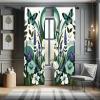 Ambesonne Modern Window Curtains, Jumble Colors Illustration of Oriental Floral Motif with Greenery Leaves, Lightweight Decorative 2-Panel Set & Rod Pocket, Pair of – 28″ x 63″, Pale Grey Multicolor(Seafoam Jade Green Ivory)
