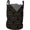 Ambesonne Peacock Christmas Laundry Bag, Dark Colored Style Bohemian Feathers Repetitive Pattern Illustration, Hamper Basket with Handles Drawstring Closure for Laundromats, 13″ x 19″, Black and Brown