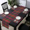 Ambesonne Plaid Table Runner & Placemats, Caledonia Scottish Traditional Pattern Tartan Motif Abstract Squares Ornate, Set for Dining Table Decor, Placemat 4 pcs + Runner 16″x72″, Burnt Sienna Green
