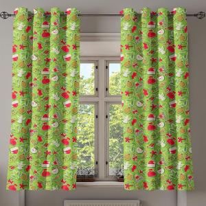 Ambesonne Abstract Grommet Curtain, Vertical Lines in Earthen Toned Color Stripes Various Shades Pattern, Decorative 2-Panel Window Drapes for Bedroom Living Room, 50″ x 84″, Pale Caramel Chocolate(Apple Green Red)