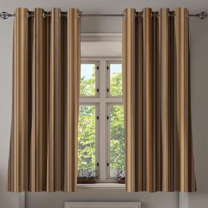 Ambesonne Abstract Grommet Curtain, Vertical Lines in Earthen Toned Color Stripes Various Shades Pattern, Decorative 2-Panel Window Drapes for Bedroom Living Room, 50″ x 84″, Pale Caramel Chocolate(Pale Caramel Chocolate)