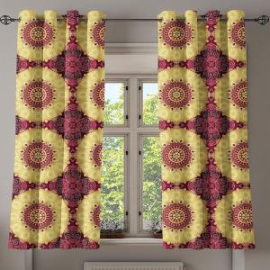 Ambesonne Abstract Grommet Curtain, Vertical Lines in Earthen Toned Color Stripes Various Shades Pattern, Decorative 2-Panel Window Drapes for Bedroom Living Room, 50″ x 84″, Pale Caramel Chocolate(Maroon Yellow)