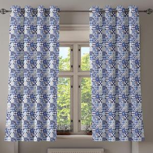 Ambesonne Abstract Grommet Curtain, Vertical Lines in Earthen Toned Color Stripes Various Shades Pattern, Decorative 2-Panel Window Drapes for Bedroom Living Room, 50″ x 84″, Pale Caramel Chocolate(Blue Navy Blue White)