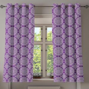 Ambesonne Abstract Grommet Curtain, Vertical Lines in Earthen Toned Color Stripes Various Shades Pattern, Decorative 2-Panel Window Drapes for Bedroom Living Room, 50″ x 84″, Pale Caramel Chocolate(White Purple)