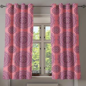 Ambesonne Abstract Grommet Curtain, Vertical Lines in Earthen Toned Color Stripes Various Shades Pattern, Decorative 2-Panel Window Drapes for Bedroom Living Room, 50″ x 84″, Pale Caramel Chocolate(Coral Fuchsia)