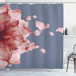Ambesonne Antlers Shower Curtain, Moose in Winter Forest Wildlife Reindeer Christmas Theme Watercolor Painting Style, Cloth Fabric Bathroom Decor Set with Hooks, 69″ W x 70″ L, Beige Green(Pale Salmon)