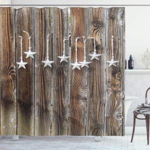 Ambesonne Antlers Shower Curtain, Moose in Winter Forest Wildlife Reindeer Christmas Theme Watercolor Painting Style, Cloth Fabric Bathroom Decor Set with Hooks, 69″ W x 70″ L, Beige Green(Brown and Grey)