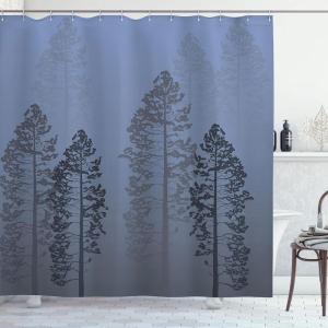 Ambesonne Antlers Shower Curtain, Moose in Winter Forest Wildlife Reindeer Christmas Theme Watercolor Painting Style, Cloth Fabric Bathroom Decor Set with Hooks, 69″ W x 70″ L, Beige Green(Blue Lavender)