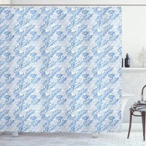 Ambesonne Antlers Shower Curtain, Moose in Winter Forest Wildlife Reindeer Christmas Theme Watercolor Painting Style, Cloth Fabric Bathroom Decor Set with Hooks, 69″ W x 70″ L, Beige Green(Lavender Blue White)