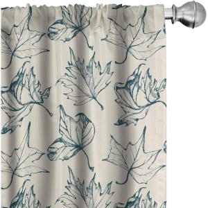 Ambesonne Birds and Nature Curtains, Delicate Spring Chill with Leafy Flowers with Wingy Animals, Window Treatments 2 Panel Set for Living Room Bedroom, Pair of – 28″ x 84″, Blush Laurel Green White(Teal Eggshell)