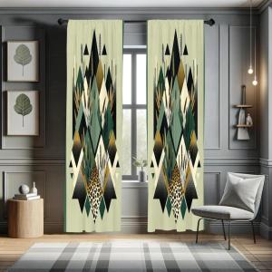 Ambesonne Birds and Nature Curtains, Delicate Spring Chill with Leafy Flowers with Wingy Animals, Window Treatments 2 Panel Set for Living Room Bedroom, Pair of – 28″ x 84″, Blush Laurel Green White(Camel Black and Reseda Green)