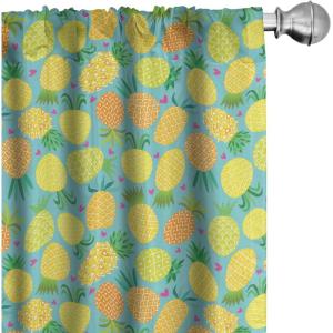 Ambesonne Birds and Nature Curtains, Delicate Spring Chill with Leafy Flowers with Wingy Animals, Window Treatments 2 Panel Set for Living Room Bedroom, Pair of – 28″ x 84″, Blush Laurel Green White(Green Blue)