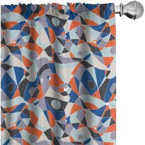 Ambesonne Birds and Nature Curtains, Delicate Spring Chill with Leafy Flowers with Wingy Animals, Window Treatments 2 Panel Set for Living Room Bedroom, Pair of – 28″ x 84″, Blush Laurel Green White(Blue Orange)