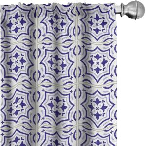 Ambesonne Birds and Nature Curtains, Delicate Spring Chill with Leafy Flowers with Wingy Animals, Window Treatments 2 Panel Set for Living Room Bedroom, Pair of – 28″ x 84″, Blush Laurel Green White(Grey Violet)