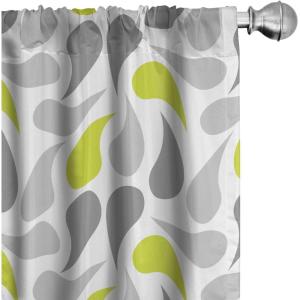 Ambesonne Birds and Nature Curtains, Delicate Spring Chill with Leafy Flowers with Wingy Animals, Window Treatments 2 Panel Set for Living Room Bedroom, Pair of – 28″ x 84″, Blush Laurel Green White(Green Yellow)