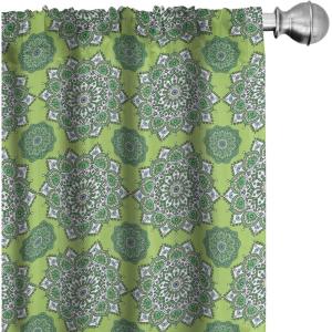 Ambesonne Birds and Nature Curtains, Delicate Spring Chill with Leafy Flowers with Wingy Animals, Window Treatments 2 Panel Set for Living Room Bedroom, Pair of – 28″ x 84″, Blush Laurel Green White(Fern Green White)