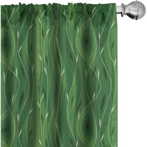 Ambesonne Bohemian Curtains, Bold and Big Feather Motif on Southwestern Inspired Striped Print, Window Treatments 2 Panel Set for Living Room Bedroom, Pair of – 28″ x 63″, Cadet Blue Beige and Brown(Emerald Green)