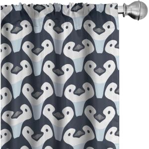 Ambesonne Bohemian Curtains, Bold and Big Feather Motif on Southwestern Inspired Striped Print, Window Treatments 2 Panel Set for Living Room Bedroom, Pair of – 28″ x 63″, Cadet Blue Beige and Brown(Slate Blue)