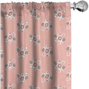 Ambesonne Bohemian Curtains, Bold and Big Feather Motif on Southwestern Inspired Striped Print, Window Treatments 2 Panel Set for Living Room Bedroom, Pair of – 28″ x 63″, Cadet Blue Beige and Brown(Coral Grey)