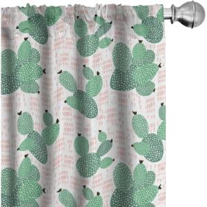 Ambesonne Bohemian Curtains, Bold and Big Feather Motif on Southwestern Inspired Striped Print, Window Treatments 2 Panel Set for Living Room Bedroom, Pair of – 28″ x 63″, Cadet Blue Beige and Brown(Fern Green)