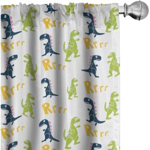 Ambesonne Bohemian Curtains, Bold and Big Feather Motif on Southwestern Inspired Striped Print, Window Treatments 2 Panel Set for Living Room Bedroom, Pair of – 28″ x 63″, Cadet Blue Beige and Brown(Multicolor Green)