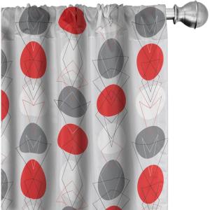 Ambesonne Bohemian Curtains, Bold and Big Feather Motif on Southwestern Inspired Striped Print, Window Treatments 2 Panel Set for Living Room Bedroom, Pair of – 28″ x 63″, Cadet Blue Beige and Brown(Grey Red)