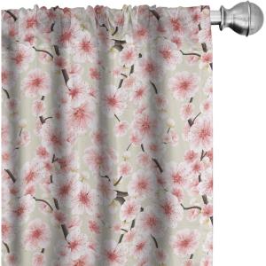 Ambesonne Bohemian Curtains, Bold and Big Feather Motif on Southwestern Inspired Striped Print, Window Treatments 2 Panel Set for Living Room Bedroom, Pair of – 28″ x 63″, Cadet Blue Beige and Brown(Green Brown)