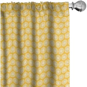 Ambesonne Bohemian Curtains, Bold and Big Feather Motif on Southwestern Inspired Striped Print, Window Treatments 2 Panel Set for Living Room Bedroom, Pair of – 28″ x 63″, Cadet Blue Beige and Brown(White Marigold)