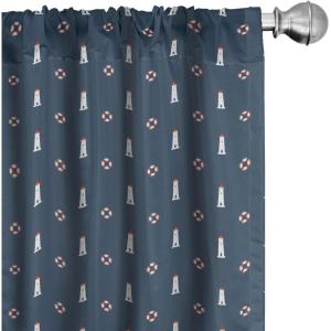 Ambesonne Bohemian Curtains, Bold and Big Feather Motif on Southwestern Inspired Striped Print, Window Treatments 2 Panel Set for Living Room Bedroom, Pair of – 28″ x 63″, Cadet Blue Beige and Brown(Petrol Blue)