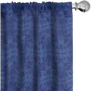Ambesonne Bohemian Curtains, Bold and Big Feather Motif on Southwestern Inspired Striped Print, Window Treatments 2 Panel Set for Living Room Bedroom, Pair of – 28″ x 63″, Cadet Blue Beige and Brown(Cobalt Blue)