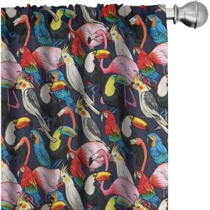 Ambesonne Bohemian Curtains, Hexagons Floral Botany Art in Cold Colors Ocean and Nature Tones, Window Treatments 2 Panel Set for Living Room Bedroom, Pair of – 28″ x 95″, Teal Green and Sea Blue(Red Grey)