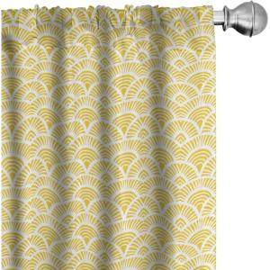 Ambesonne Bohemian Curtains, Hexagons Floral Botany Art in Cold Colors Ocean and Nature Tones, Window Treatments 2 Panel Set for Living Room Bedroom, Pair of – 28″ x 95″, Teal Green and Sea Blue(White and Yellow)