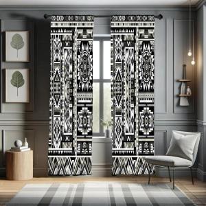 Ambesonne Bohemian Curtains, Hexagons Floral Botany Art in Cold Colors Ocean and Nature Tones, Window Treatments 2 Panel Set for Living Room Bedroom, Pair of – 28″ x 95″, Teal Green and Sea Blue(Charcoal Grey Pale Sepia)