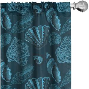 Ambesonne Bohemian Curtains, Hexagons Floral Botany Art in Cold Colors Ocean and Nature Tones, Window Treatments 2 Panel Set for Living Room Bedroom, Pair of – 28″ x 95″, Teal Green and Sea Blue(Blue Petrol)