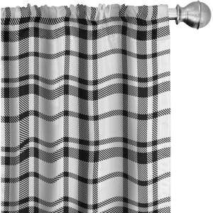 Ambesonne Bohemian Curtains, Modern Ethnic Themed Ornaments with Southwestern Inspirations, Window Treatments 2 Panel Set for Living Room Bedroom, Pair of – 28″ x 84″, Petrol Blue Paprika and Ivory(Black and White)