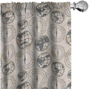 Ambesonne Bohemian Curtains, Modern Ethnic Themed Ornaments with Southwestern Inspirations, Window Treatments 2 Panel Set for Living Room Bedroom, Pair of – 28″ x 84″, Petrol Blue Paprika and Ivory(Grey Brown)