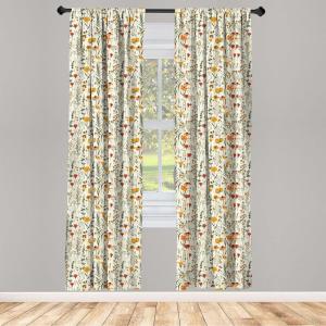 Ambesonne Bohemian Curtains, Modern Ethnic Themed Ornaments with Southwestern Inspirations, Window Treatments 2 Panel Set for Living Room Bedroom, Pair of – 28″ x 84″, Petrol Blue Paprika and Ivory(Mustard Orange Sage Green)