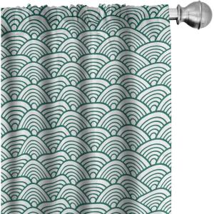 Ambesonne Bohemian Curtains, Modern Ethnic Themed Ornaments with Southwestern Inspirations, Window Treatments 2 Panel Set for Living Room Bedroom, Pair of – 28″ x 84″, Petrol Blue Paprika and Ivory(Jade White)