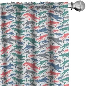 Ambesonne Bohemian Curtains, Modern Ethnic Themed Ornaments with Southwestern Inspirations, Window Treatments 2 Panel Set for Living Room Bedroom, Pair of – 28″ x 84″, Petrol Blue Paprika and Ivory(White Coral)