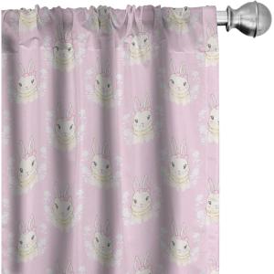 Ambesonne Bohemian Curtains, Modern Ethnic Themed Ornaments with Southwestern Inspirations, Window Treatments 2 Panel Set for Living Room Bedroom, Pair of – 28″ x 84″, Petrol Blue Paprika and Ivory(Rose Champagne)