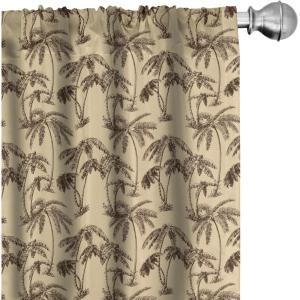 Ambesonne Bohemian Curtains, Retro Mid Century Inspired Abstract Patterns on Ivory Background, Window Treatments 2 Panel Set for Living Room Bedroom, Pair of – 28″ x 63″, Dark Orange and Reseda Green(Sand Brown Chocolate)