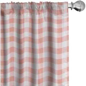 Ambesonne Bohemian Curtains, Retro Mid Century Inspired Abstract Patterns on Ivory Background, Window Treatments 2 Panel Set for Living Room Bedroom, Pair of – 28″ x 63″, Dark Orange and Reseda Green(Pink White)