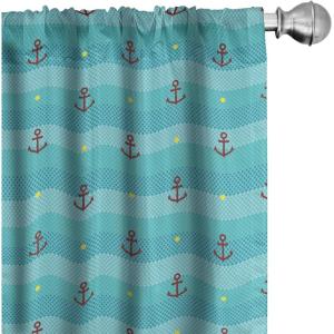 Ambesonne Bohemian Curtains, Retro Mid Century Inspired Abstract Patterns on Ivory Background, Window Treatments 2 Panel Set for Living Room Bedroom, Pair of – 28″ x 63″, Dark Orange and Reseda Green(Turquoise Blue)