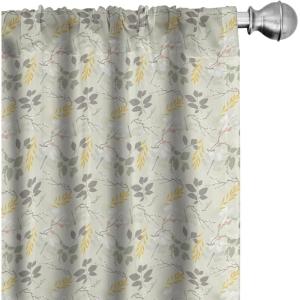 Ambesonne Botanical Curtains, Minimal Watercolor Leaves on Minimal Geometric Shapes in Cold Colors, Window Treatments 2 Panel Set for Living Room Bedroom, Pair of – 28″ x 63″, Grey Teal Slate Blue(Pastel Green)