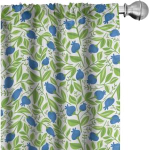 Ambesonne Botanical Curtains, Minimal Watercolor Leaves on Minimal Geometric Shapes in Cold Colors, Window Treatments 2 Panel Set for Living Room Bedroom, Pair of – 28″ x 63″, Grey Teal Slate Blue(Violet Blue Lime Green)