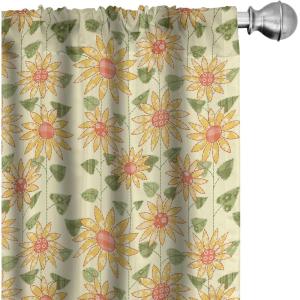 Ambesonne Botanical Curtains, Minimal Watercolor Leaves on Minimal Geometric Shapes in Cold Colors, Window Treatments 2 Panel Set for Living Room Bedroom, Pair of – 28″ x 63″, Grey Teal Slate Blue(Green Olive)